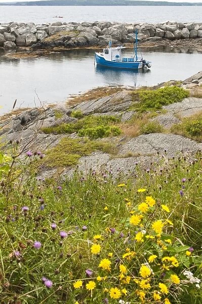 Scene around Blue Rocks in Lunenburg Harbour, Nova Scotia, Canada, North America