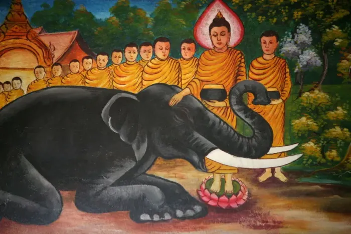 Framed Print : Scene from the life of the Buddha, Vientiane, Laos, Indochina, Southeast Asia, Asia Framed Print : Scene from the life of the Buddha, Vientiane, Laos, Indochina, Southeast Asia, Asia