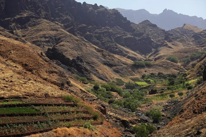 Framed Print : Scenery in the valley of Ribeira de Cruz, northwest Saint Anthony, Cape Verde Framed Print : Scenery in the valley of Ribeira de Cruz, northwest Saint Anthony, Cape Verde