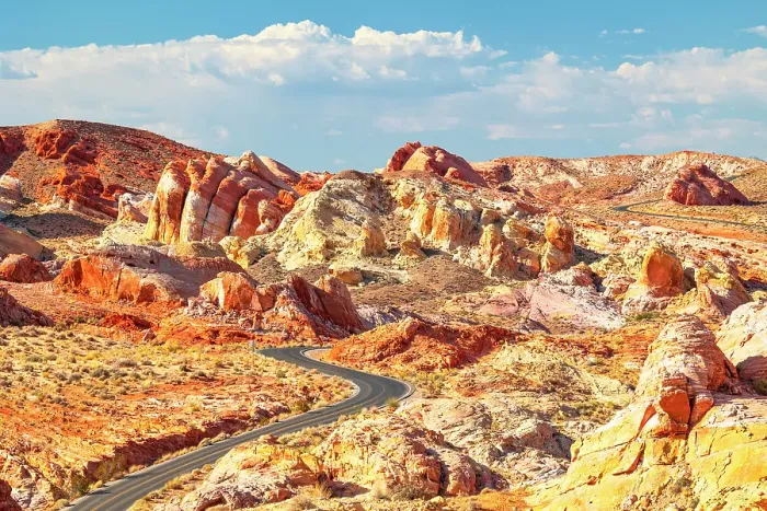 Framed Print : Scenic road in Valley of Fire State Park on a sunny summer day, Nevada, United States of America Framed Print : Scenic road in Valley of Fire State Park on a sunny summer day, Nevada, United States of America