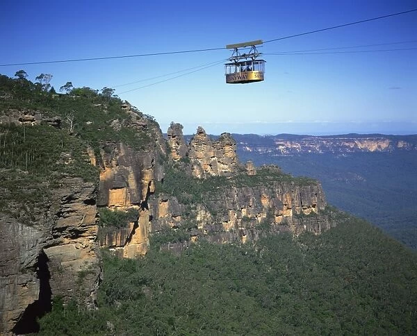 The scenic skyway above the Three Sisters at Katoomba in the Blue Mountains of New South Wales
