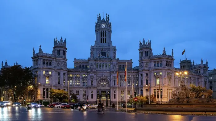 Framed Print : Scenic view of Plaza de Cibeles, featuring the majestic Cibeles Palace in the background and the famous Cibeles Fountain in the foreground, Madrid, Spain, Europe Framed Print : Scenic view of Plaza de Cibeles, featuring the majestic Cibeles Palace in the background and the famous Cibeles Fountain in the foreground, Madrid, Spain, Europe