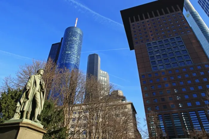 Framed Print : Schiller Monument and Financial District, Frankfurt am Main, Hesse, Germany, Europe Framed Print : Schiller Monument and Financial District, Frankfurt am Main, Hesse, Germany, Europe
