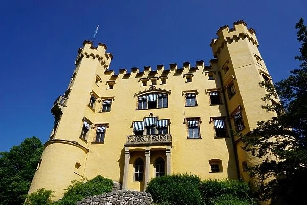 Schloss Hohenschwangau, the former palace of Ludwig the Second, at Hohenschwangau village, near Fussen, Bavaria, Germany, Europe