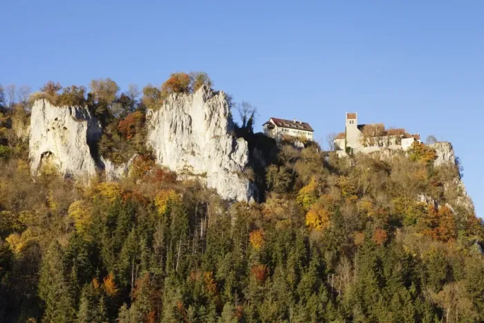 Framed Print : Schloss Werenwag in autumn, near Beuron, Upper Danube nature park, Swabian Alb, Baden Wurttemberg, Germany, Europe Framed Print : Schloss Werenwag in autumn, near Beuron, Upper Danube nature park, Swabian Alb, Baden Wurttemberg, Germany, Europe