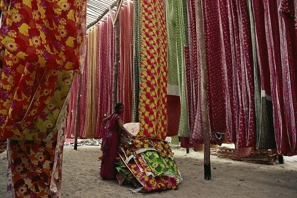 Screen print textiles, Ahmedabad, Gujarat, India, Asia