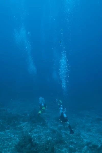 Scuba divers underwater, Thailand, Andaman Sea, Indian Ocean, Asia