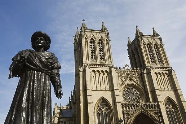 Sculpture of Bengali scholar outside the Cathedral, Bristol, Avon, England