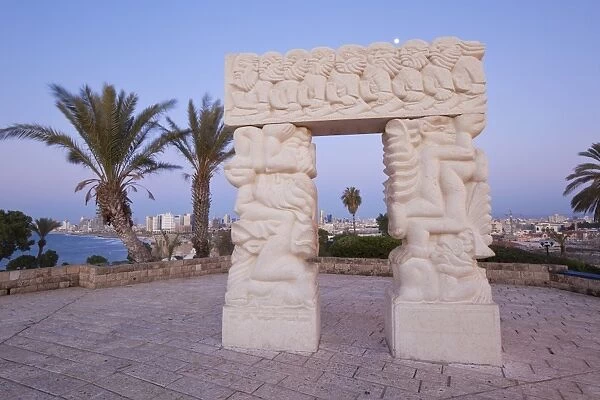 Sculpture depicting the fall of Jericho, Isaacs sacrifice and Jacobs dream, HaPisgah Gardens, Tel Aviv, Israel, Middle East