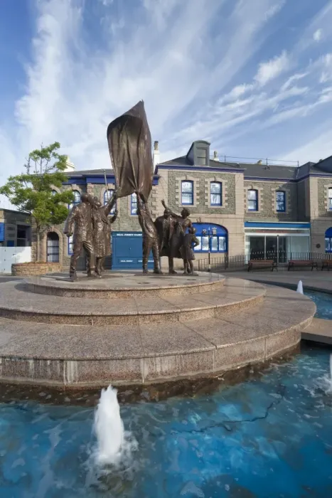 Framed Print : Sculpture in Liberation Square, St. Helier, Jersey, Channel Islands, United Kingdom Framed Print : Sculpture in Liberation Square, St. Helier, Jersey, Channel Islands, United Kingdom