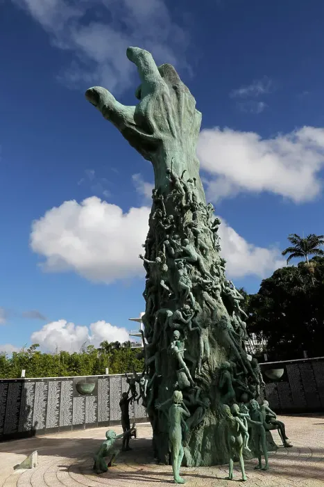 Framed Print : The Sculpture of Love and Anguish, the centerpiece of the Jewish Holocaust Memorial, by Kenneth Treister, Miami Beach, Miami, Florida, United States of America, North America Framed Print : The Sculpture of Love and Anguish, the centerpiece of the Jewish Holocaust Memorial, by Kenneth Treister, Miami Beach, Miami, Florida, United States of America, North America