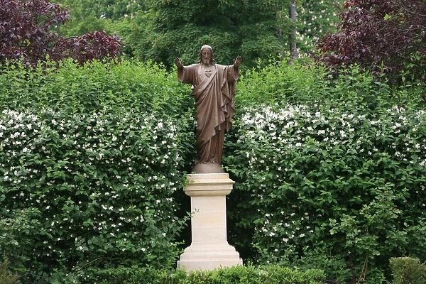 Sculpture in the Paris Foreign Missions HQ garden, Paris, France, Europe