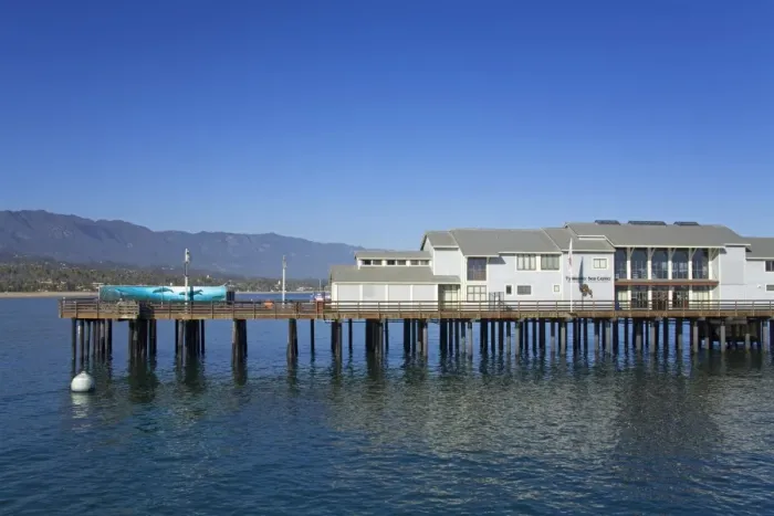 Framed Print : Sea Center on Stearns Wharf, Santa Barbara Harbor, California, United States of America Framed Print : Sea Center on Stearns Wharf, Santa Barbara Harbor, California, United States of America