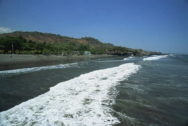 The sea front at La Libertad on Pacific coast, El Salvador, Central America