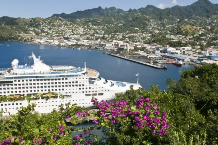 Framed Print : Sea Princess in Kingstown Harbour, St. Vincent, St. Vincent and The Grenadines Framed Print : Sea Princess in Kingstown Harbour, St. Vincent, St. Vincent and The Grenadines