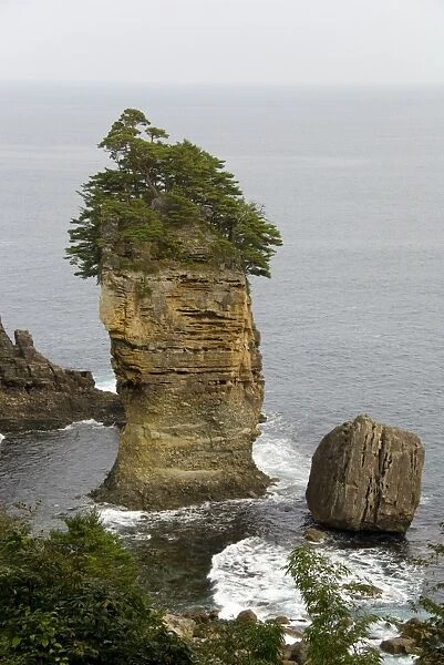 Sea stack, Sonno headland, Rikuchu Kaigan Coast National Park, east coast of northern Honshu
