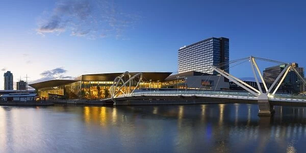 Seafarers Bridge and Convention Centre at dawn, Melbourne, Victoria, Australia, Pacific