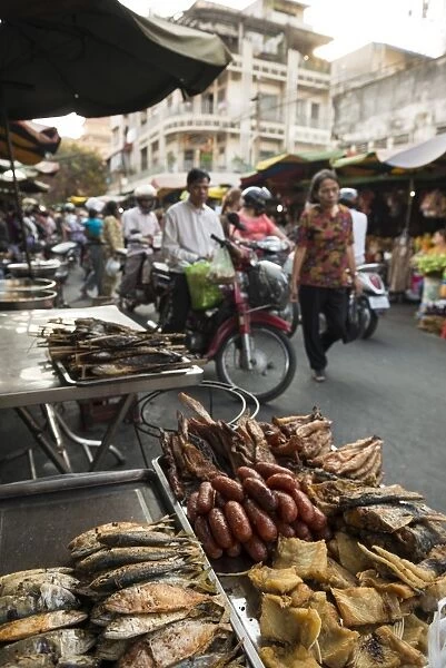 Seafood at Food Market, Phnom Penh, Cambodia, Indochina, Southeast Asia, Asia