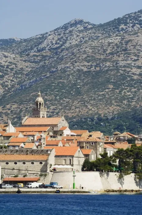 Framed Print : Seafront view of medieval Old Town, Korcula Island, Dalmatia Coast, Croatia, Europe Framed Print : Seafront view of medieval Old Town, Korcula Island, Dalmatia Coast, Croatia, Europe