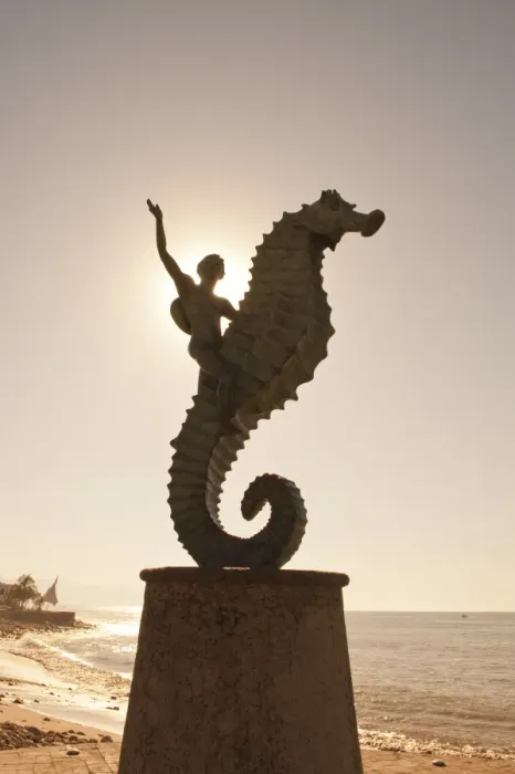 Framed Print : The Seahorse sculpture on the Malecon, Puerto Vallarta, Jalisco, Mexico, North America