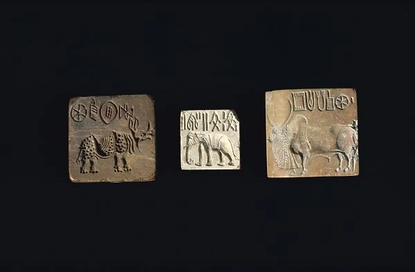 Seals depicting animals from the Indus civilisation of Mohenjodaro