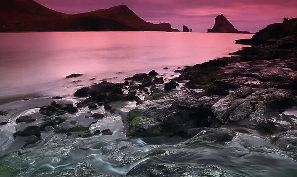 Seascape, Drangarnir near Bour, Vagar, Faroe Islands, Denmark, North Atlantic