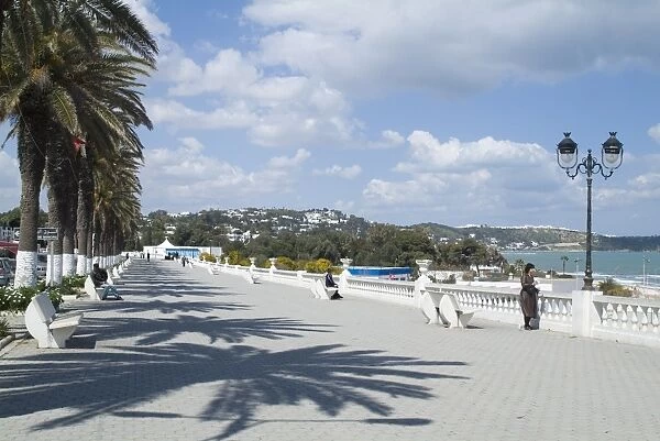 Seaside promenade, La Marsa resort, near Tunis, Tunisia, North Africa, Africa