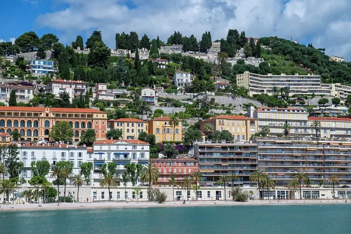 Framed Print : Seaside town of Menton, Alpes Maritimes, Provence-Alpes-Cote d'Azur, French Riviera, France, Europe