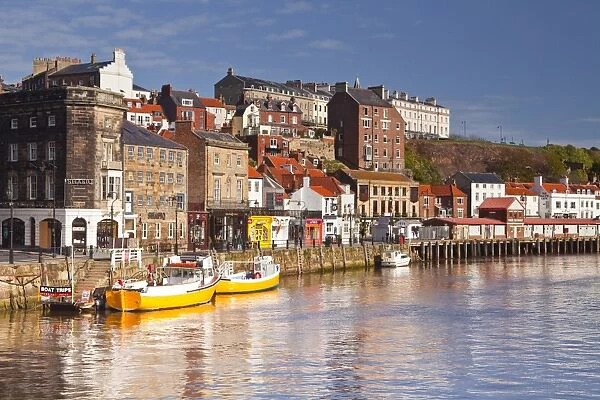The seaside town of Whitby in the North York Moors National Park, Yorkshire, England, United Kingdom, Europe