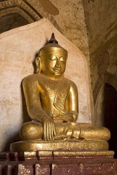 Seated Buddha, Dhammayangyi Pahto, Bagan (Pagan), Myanmar (Burma), Asia