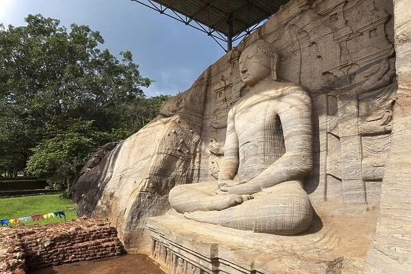Seated Buddha, Gal Vihara, Polonnaruwa, UNESCO World Heritage Site, Sri Lanka, Asia