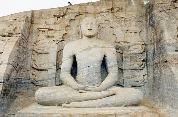 Seated Buddha, Gal Vihara, Polonnaruwa, UNESCO World Heritage Site, North Central Province, Sri Lanka, Asia