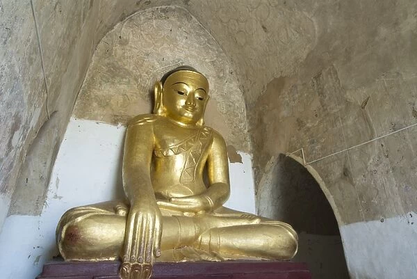 Seated Buddha, Gawdawpalin Pahto, Bagan (Pagan), Myanmar (Burma), Asia