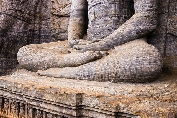 Seated Buddha in meditation, Gal Vihara Rock Temple, Polonnaruwa, UNESCO World Heritage Site, Sri Lanka, Asia