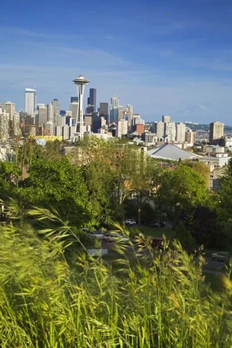 Framed Print : Seattle skyline viewed from Queen Anne Hill, Seattle, Washington State Framed Print : Seattle skyline viewed from Queen Anne Hill, Seattle, Washington State
