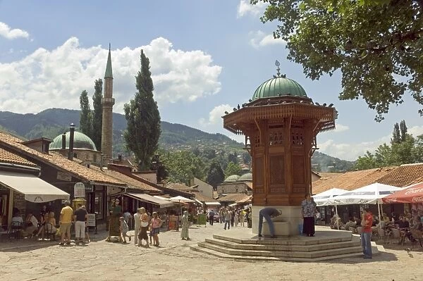 Sebilj fountain, Bascarsija market, Sarajevo, Bosnia, Bosnia-Herzegovina, Europe