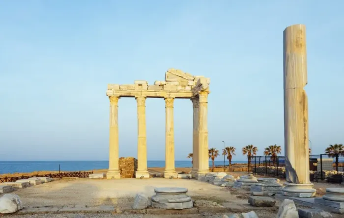 Framed Print : The second century Temple of Apollo and Athena, Side, Lycia, Turquoise Coast, Mediterranean Region Framed Print : The second century Temple of Apollo and Athena, Side, Lycia, Turquoise Coast, Mediterranean Region