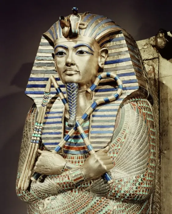 Framed Print : Detail of the second mummiform coffin made from gold-plated wood inlaid with glass-paste Framed Print : Detail of the second mummiform coffin made from gold-plated wood inlaid with glass-paste