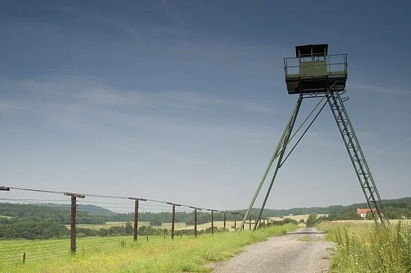 Only section that remains of Iron Curtain in Czech Republic, 350m length of barbed wire fence