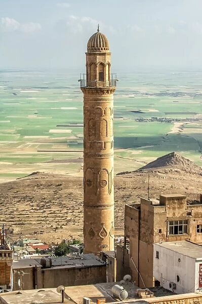 Sehidiye mosque minaret, Mardin, Anatolia, Eastern Turkey, Asia Minor, Eurasia