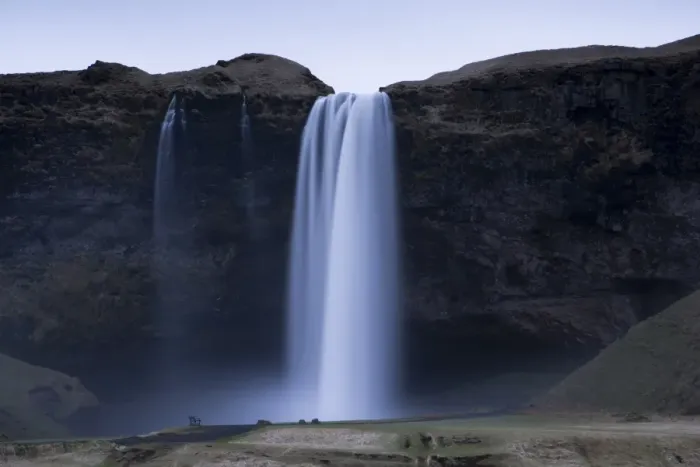 Framed Print : Seljalandsfoss Waterfall captured at dusk using long exposure to record movement in the water Framed Print : Seljalandsfoss Waterfall captured at dusk using long exposure to record movement in the water