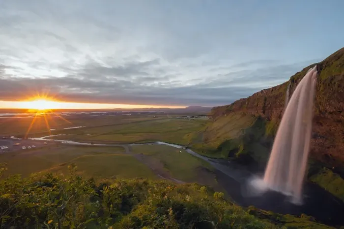 Framed Print : Seljalandsfoss waterfall at sunset, Southern Region, Iceland, Polar Regions Framed Print : Seljalandsfoss waterfall at sunset, Southern Region, Iceland, Polar Regions