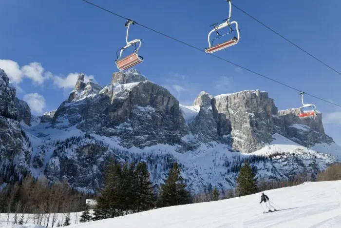 Framed Print : Sella Ronda ski area, Val Gardena, Sella Massif range of mountains under winter snow Framed Print : Sella Ronda ski area, Val Gardena, Sella Massif range of mountains under winter snow