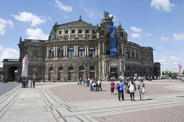 Semper Opera House in Theaterplatz, Dresden, Saxony, Germany, Europe