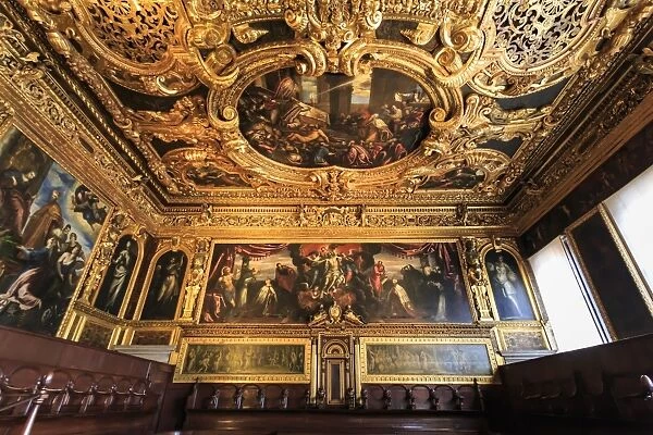 Senate Hall (Sala del Senato), Doges Palace, Venice, UNESCO World Heritage Site