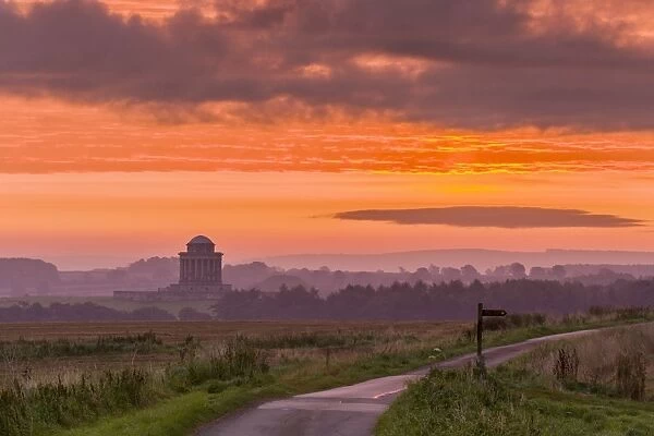 September sunrise over the Mausoleum on the Castle Howard Estate, North Yorkshire