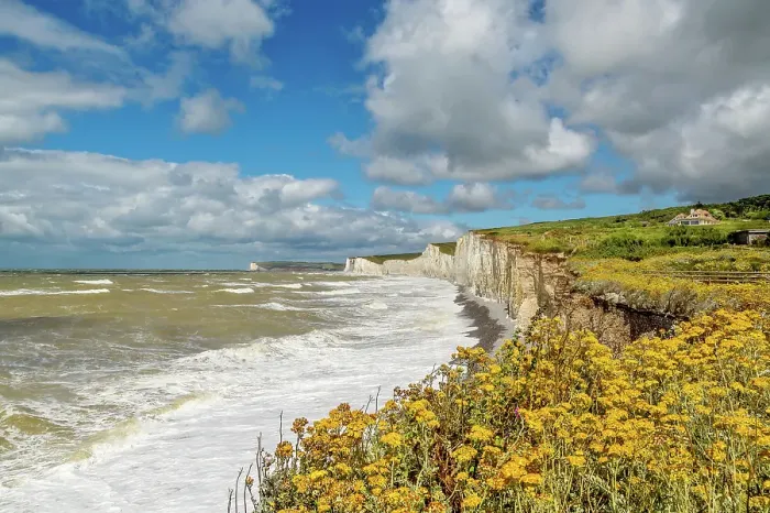 Framed Print : The Seven Sisters chalk cliffs from Birling Gap, South Downs National Park, East Sussex, England, United Kingdom Framed Print : The Seven Sisters chalk cliffs from Birling Gap, South Downs National Park, East Sussex, England, United Kingdom