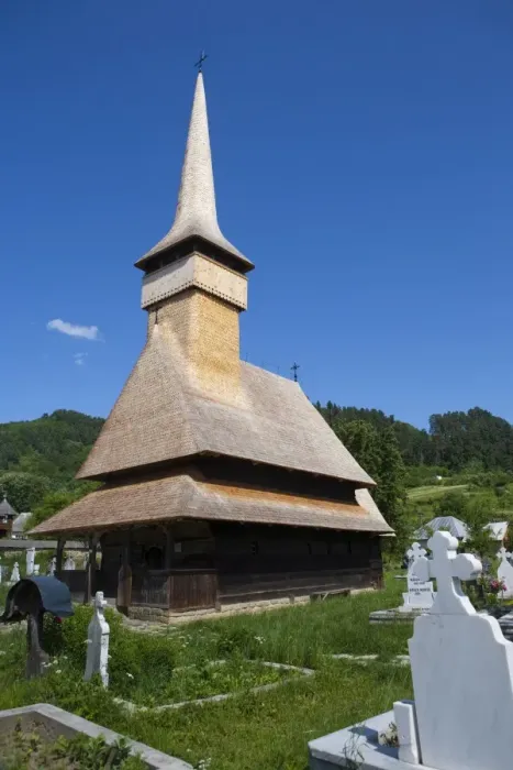 Framed Print : Sfinti Arhangheli wooden church, UNESCO World Heritage Site, Rozaleva, Maramures