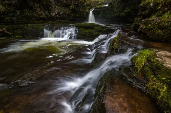 Framed Print : Sgwd Isaf Clun-Gwyn waterfall, Pontneddfechan, Powys, Wales, United Kingdom, Europe Framed Print : Sgwd Isaf Clun-Gwyn waterfall, Pontneddfechan, Powys, Wales, United Kingdom, Europe