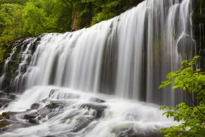 Framed Print : Sgwd Isaf Clun Waterfall, Brecon Beacons, Wales, United Kingdom, Europe